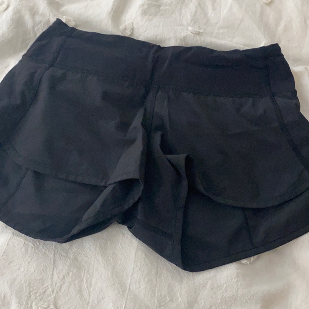 Black lululemon running shorts